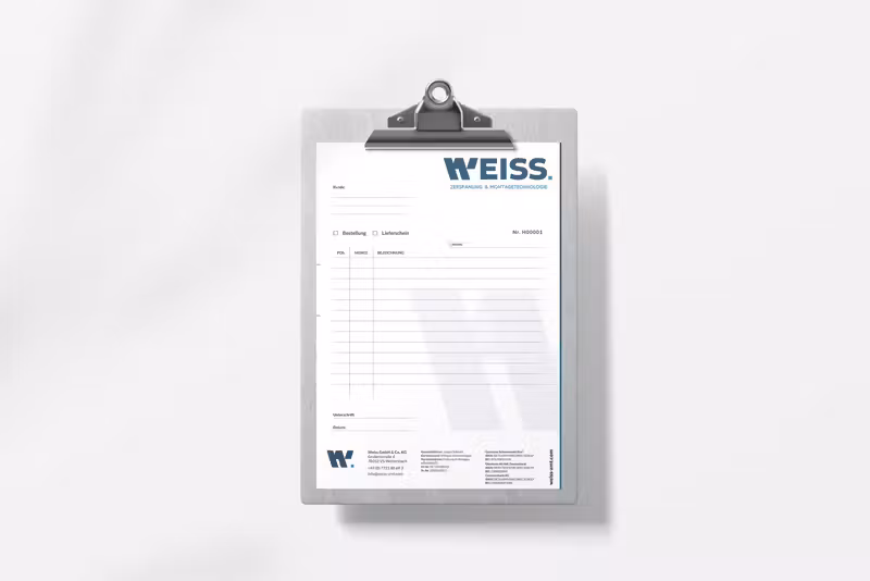 Weiss Zerspanung, gestaltet von Studio BUBORI