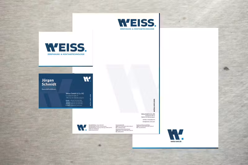 Weiss Zerspanung, gestaltet von Studio BUBORI